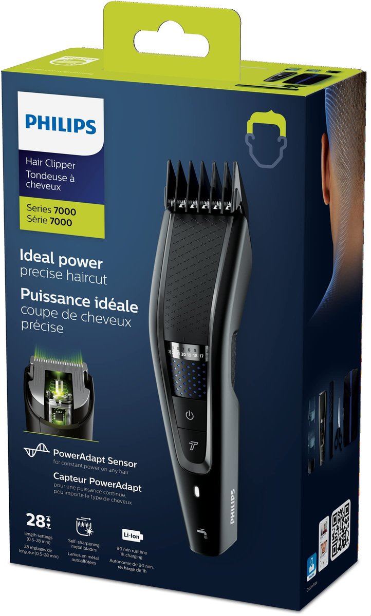Philips Hair Clipper Series 7000 HC7650/14 - Washable, DualCut Technology, 6 Accessories Avelisse
