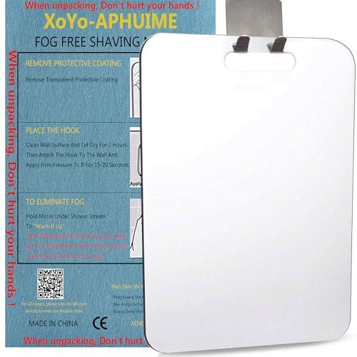 APHUIME 11x7.5 Inch Fogless Shower Mirror – Large Anti-Fog Wall Mounted Makeup & Shaving Mirror for Bathroom, Stainless Steel Frame - görsel 12