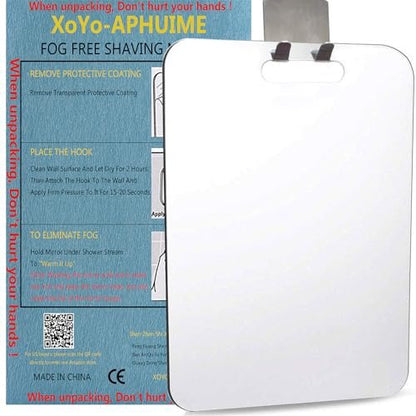 APHUIME 11x7.5 Inch Fogless Shower Mirror – Large Anti-Fog Wall Mounted Makeup & Shaving Mirror for Bathroom, Stainless Steel Frame