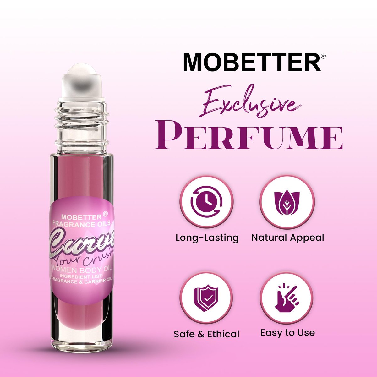 MOBETTER FRAGRANCE OILS Curve Your Crush Women Fragrance Body Oil - 0.33 Fl Oz Avelisse