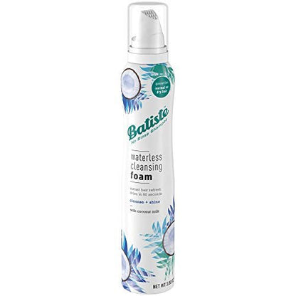 Batiste Waterless Cleansing Foam Cleanse + Shine with Coconut Milk, 3.6 OZ - No Water Dry Shampoo Foam
