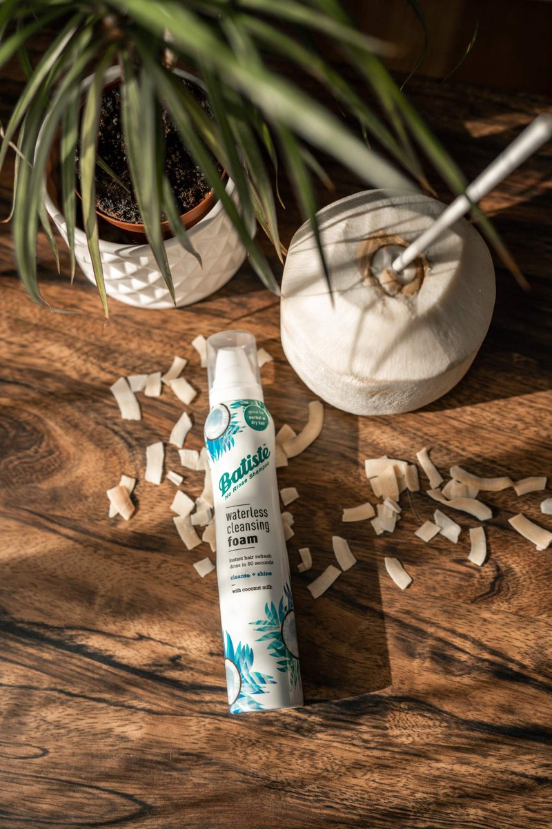 Batiste Waterless Cleansing Foam Cleanse + Shine with Coconut Milk, 3.6 OZ - No Water Dry Shampoo Foam - görsel 11