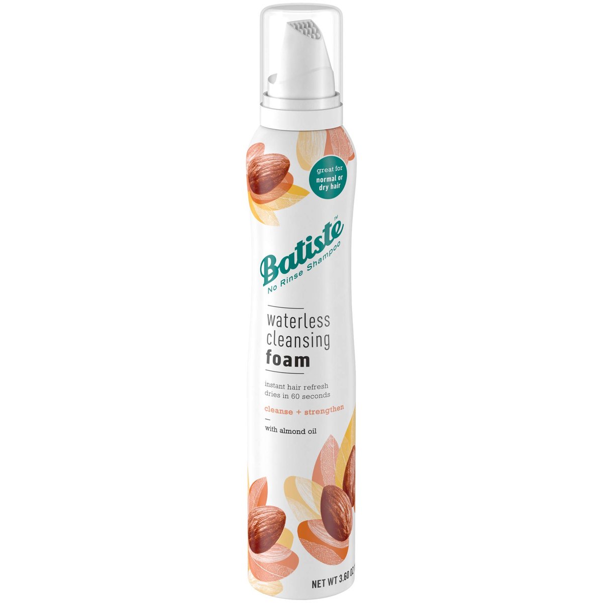 Batiste Waterless Cleansing Foam with Almond Oil - 3.6 oz - Cleanse & Strengthen Hair Avelisse