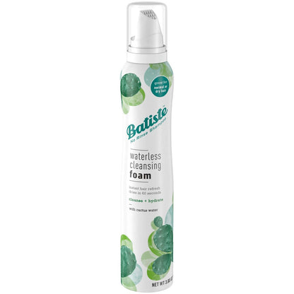 Batiste Waterless Cleansing Foam with Cactus Water - Hydrating Dry Shampoo Foam, 3.6 OZ