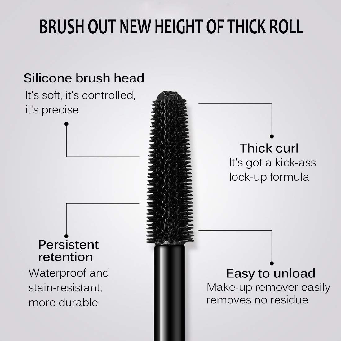 4D Silk Fiber Lash Mascara - Waterproof Volume & Length Mascara for Thicker, Longer, Curly Lashes | Black - görsel 11