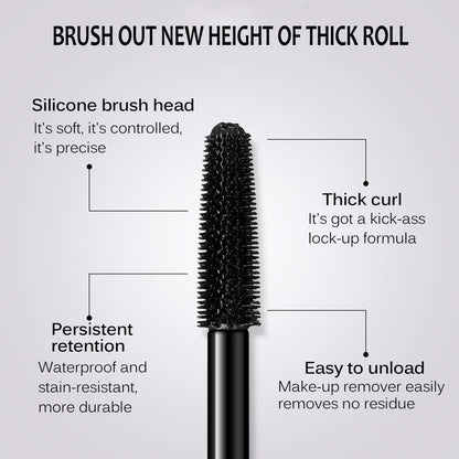 4D Silk Fiber Lash Mascara - Waterproof Volume & Length Mascara for Thicker, Longer, Curly Lashes | Black