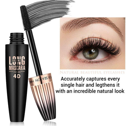 4D Silk Fiber Lash Mascara - Waterproof Volume & Length Mascara for Thicker, Longer, Curly Lashes | Black