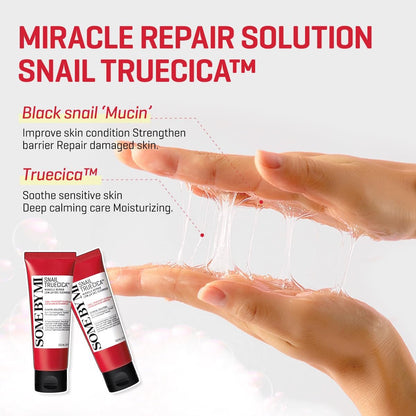 SOME BY MI Snail Truecica Miracle Repair Low pH Gel Cleanser - Gentle Daily Face Wash with Snail Mucin for Sensitive Skin, 3.38 oz (100ml) - Korean Skincare Avelisse
