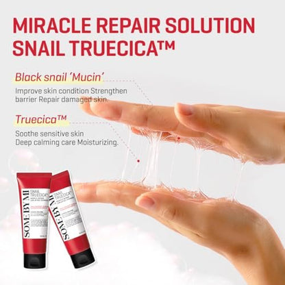 SOME BY MI Snail Truecica Miracle Repair Low pH Gel Cleanser - Gentle Daily Face Wash with Snail Mucin for Sensitive Skin, 3.38 oz (100ml) - Korean Skincare Avelisse