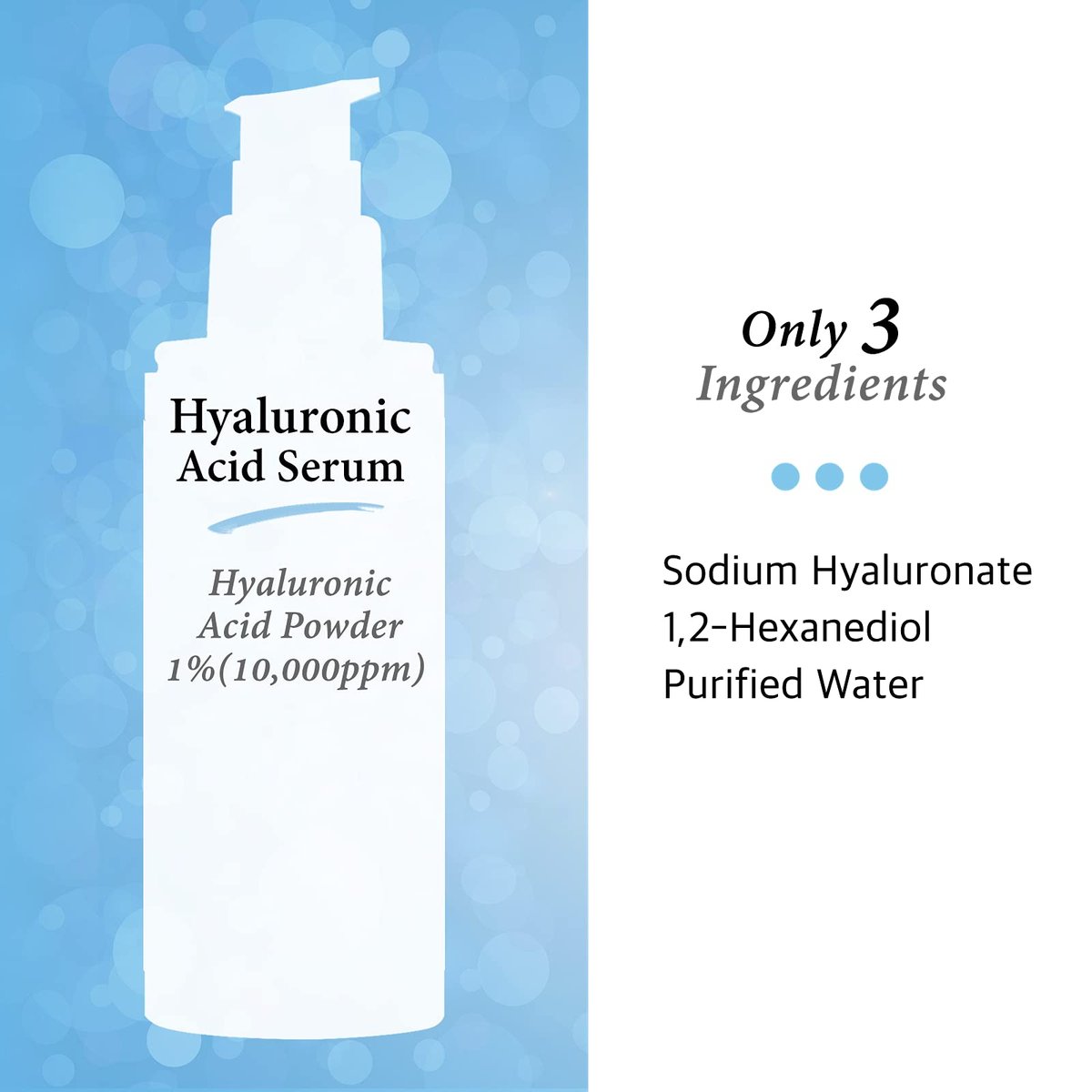 Cos De BAHA Hyaluronic Serum 4 Fl Oz – Pure Sodium Hyaluronate 10,000 ppm Hydrating Face Serum for Dry & Dehydrated Skin – Lightweight Fragrance-Free Korean Skincare Formula (120 ml) Avelisse
