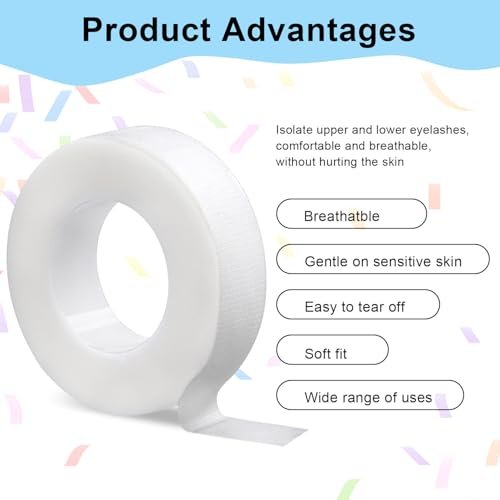 fenshine Lash Tape – 8 Rolls PE Micropore Medical Tape for Eyelash Extensions, Translucent Fabric Tape for False Eyelash Application, 0.5 Inch x 29.5 Feet Each - görsel 6