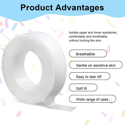 fenshine Lash Tape – 8 Rolls PE Micropore Medical Tape for Eyelash Extensions, Translucent Fabric Tape for False Eyelash Application, 0.5 Inch x 29.5 Feet Each