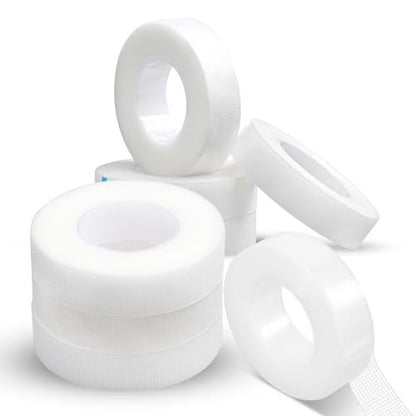 fenshine Lash Tape – 8 Rolls PE Micropore Medical Tape for Eyelash Extensions, Translucent Fabric Tape for False Eyelash Application, 0.5 Inch x 29.5 Feet Each