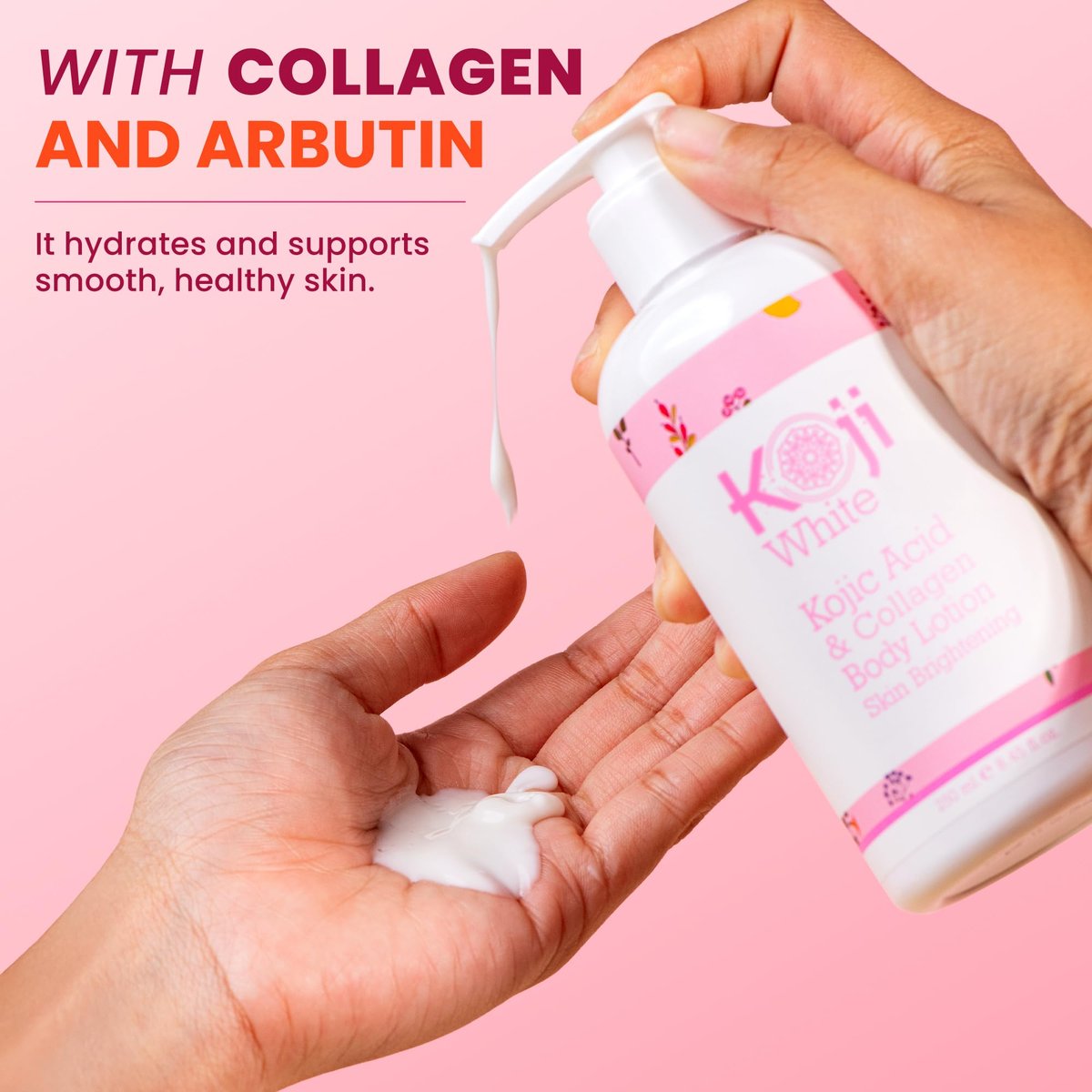 Koji White Kojic Acid & Collagen Body Lotion – Skin Brightening Moisturizer for Glowing, Even Skin Tone – Vegan, 8.45 Fl Oz (2-Pack) Avelisse