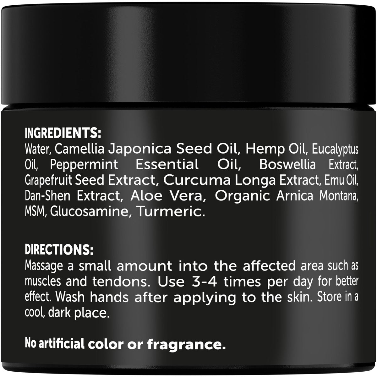 SWIZON Cream with Organic Arnica Montana, Emu Oil, Curcumin, Turmeric, MSM, Aloe Vera, Glucosamine, Peppermint & Boswellia – Soothing Comfort Cream, 4 oz Avelisse