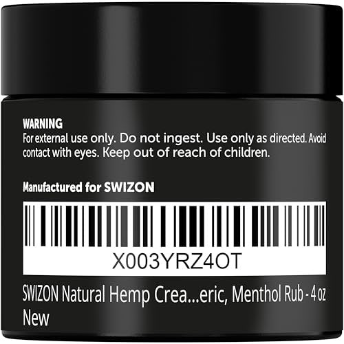 SWIZON Cream with Organic Arnica Montana, Emu Oil, Curcumin, Turmeric, MSM, Aloe Vera, Glucosamine, Peppermint & Boswellia – Soothing Comfort Cream, 4 oz Avelisse