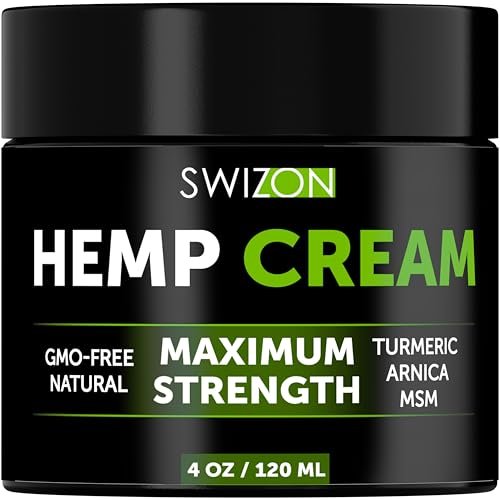 SWIZON Cream with Organic Arnica Montana, Emu Oil, Curcumin, Turmeric, MSM, Aloe Vera, Glucosamine, Peppermint & Boswellia – Soothing Comfort Cream, 4 oz Avelisse