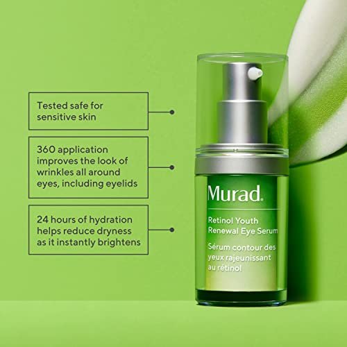 Murad Retinol Youth Renewal Eye Serum - Visibly Improves Undereye Puffiness, Dark Circles & Fine Lines - Gentle Nightly Retinol Eye Serum - 0.5 oz Avelisse