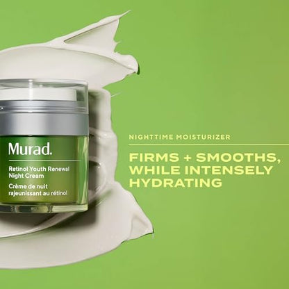 Murad Retinol Youth Renewal Night Cream - Anti-Aging Moisturizer with Retinol Tri-Active Technology and Niacinamide, Fights Wrinkles and Fine Lines, Boosts Radiance and Firms Skin - 1.7 Fl Oz Avelisse