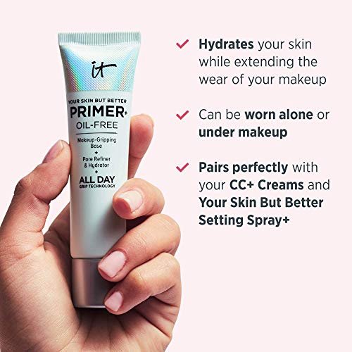 IT Cosmetics Your Skin But Better Makeup Primer+ - Clear, 1 fl oz - Extends Makeup Wear, Hydrates, Refines Pores Avelisse