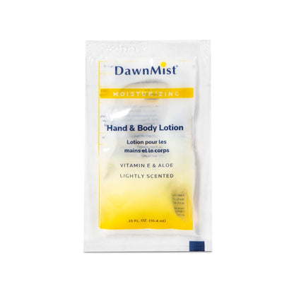 Dukal DawnMist Moisturizing Lotion - 100 Pack, Hand & Body, Aloe & Vitamin E, Coconut Fragrance, 0.35 oz Single-Use, Alcohol-Free Avelisse