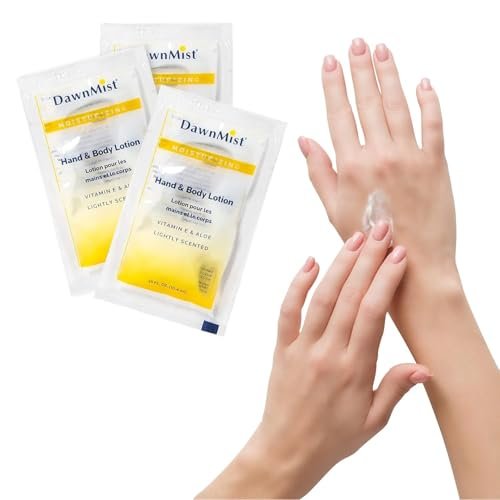Dukal DawnMist Moisturizing Lotion - 100 Pack, Hand & Body, Aloe & Vitamin E, Coconut Fragrance, 0.35 oz Single-Use, Alcohol-Free Avelisse