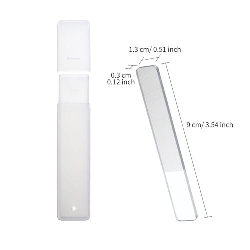 Mudder 4 Pack Glass Nail File and Crystal Shiner Files Kit with Case - Nano Nail Buffer Polisher for Natural Nails, Double Sided Etched Manicure Tools for Women, Men, Adults (White and Black) - görsel 4