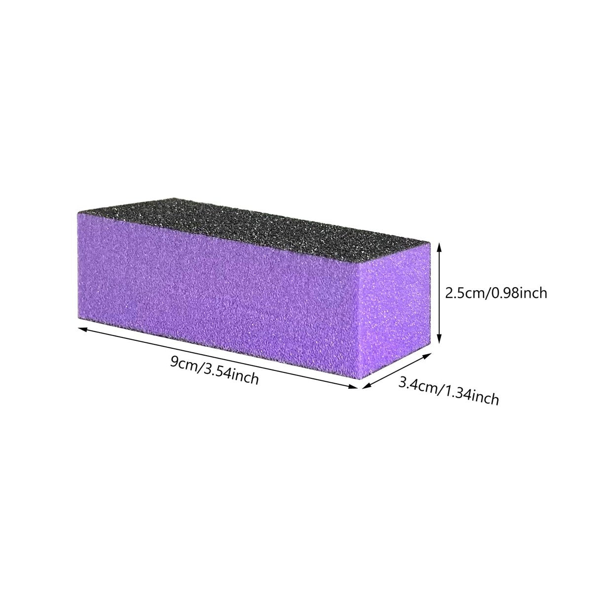 HeeYaa 10-Pack Nail Buffer Sanding Blocks - 100/180 Grit 3-Sided Nail Files for Manicure & Pedicure (Black Purple) - görsel 4