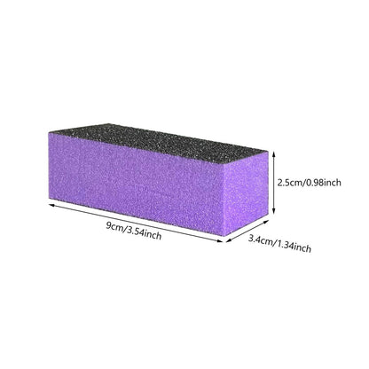 HeeYaa 10-Pack Nail Buffer Sanding Blocks - 100/180 Grit 3-Sided Nail Files for Manicure & Pedicure (Black Purple)