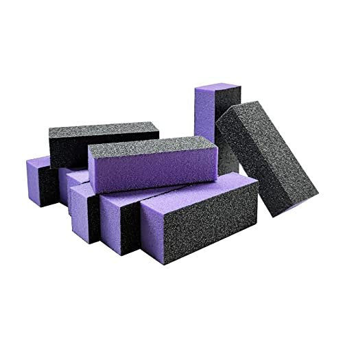 HeeYaa 10-Pack Nail Buffer Sanding Blocks - 100/180 Grit 3-Sided Nail Files for Manicure & Pedicure (Black Purple) - görsel 9