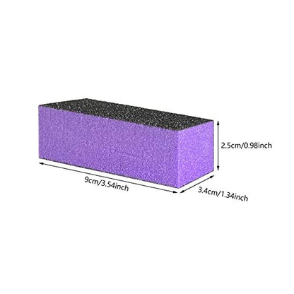 HeeYaa 10-Pack Nail Buffer Sanding Blocks - 100/180 Grit 3-Sided Nail Files for Manicure & Pedicure (Black Purple)