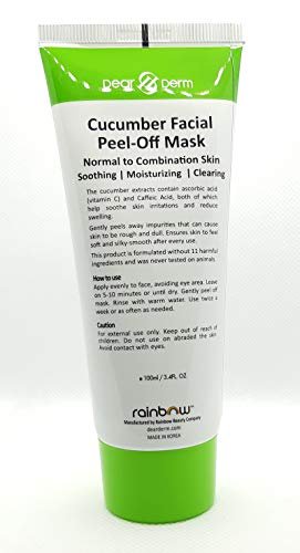 Dearderm Cucumber Facial Peel-Off Mask – 3.4 fl oz (100 ml) – Gentle Exfoliating & Pore Cleansing Mask Avelisse