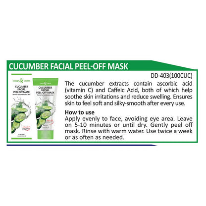 Dearderm Cucumber Facial Peel-Off Mask – 3.4 fl oz (100 ml) – Gentle Exfoliating & Pore Cleansing Mask Avelisse