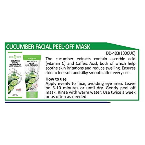 Dearderm Cucumber Facial Peel-Off Mask – 3.4 fl oz (100 ml) – Gentle Exfoliating & Pore Cleansing Mask Avelisse