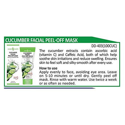 Dearderm Cucumber Facial Peel-Off Mask – 3.4 fl oz (100 ml) – Gentle Exfoliating & Pore Cleansing Mask Avelisse