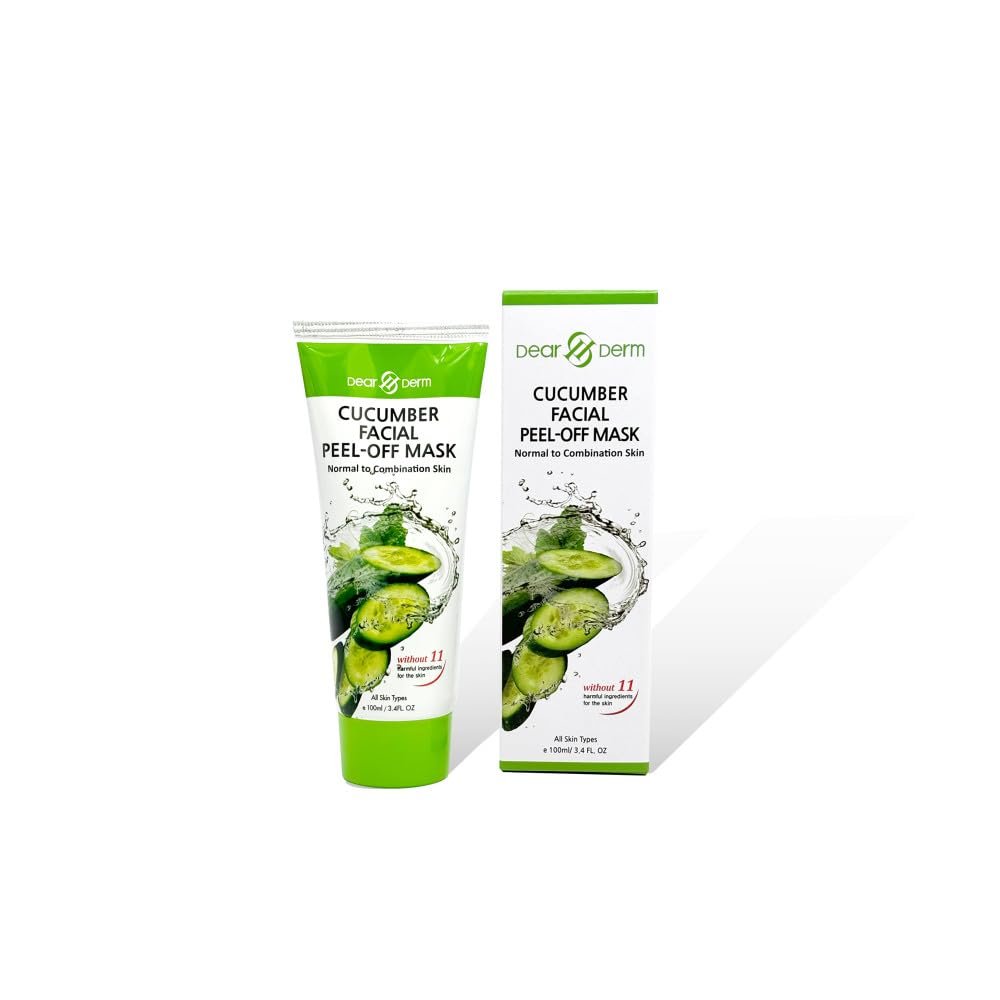 Dearderm Cucumber Facial Peel-Off Mask – 3.4 fl oz (100 ml) – Gentle Exfoliating & Pore Cleansing Mask Avelisse