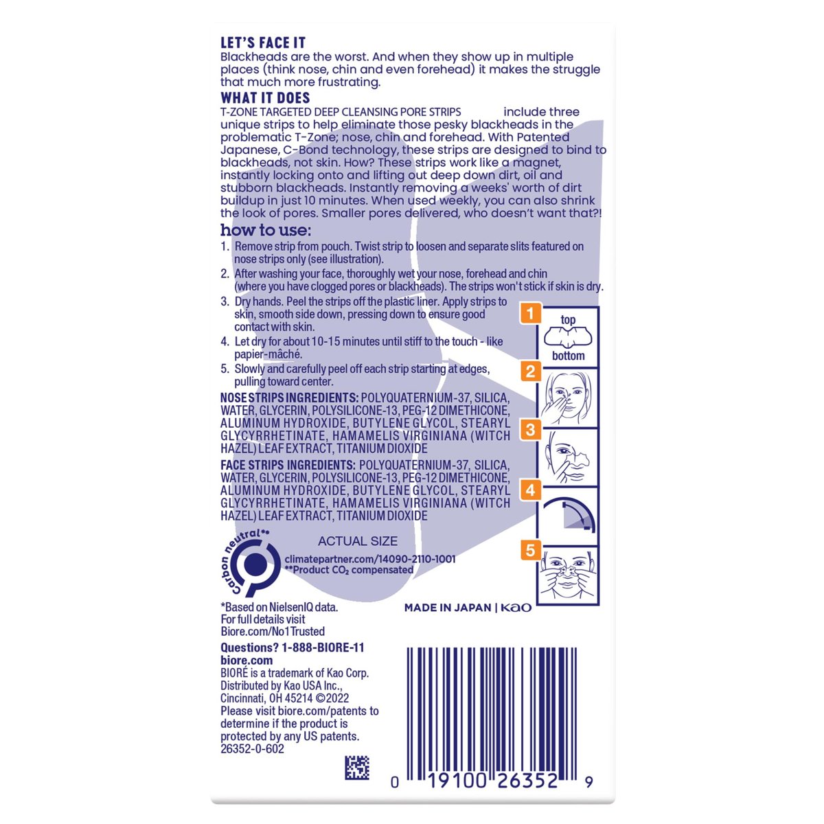 Bioré T-Zone Blackhead Remover Strips - Deep Cleansing Pore Strips for Nose, Face & Chin (15 Count) - görsel 17