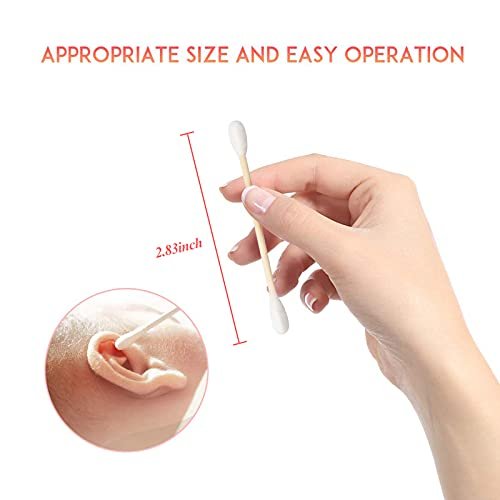 Cotton Swabs 2000ct (20 Pack) - Double-Tipped Wooden Stick Cotton Buds for Ear Cleaning, Makeup, and Daily Use - görsel 4