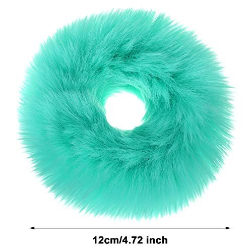 WILLBOND 30 Pieces Fuzzy Scrunchies Bulk - Pompom Ball Elastic Hair Ties, Fluffy Ponytail Holders for Women, 21 Colors Avelisse