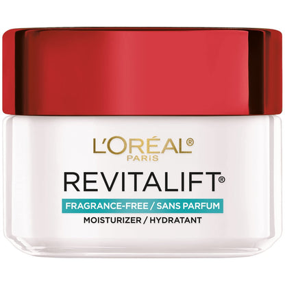 L'Oreal Paris Revitalift Anti Aging Face and Neck Cream, Smoothing and Firming Moisturizer for 24HR Hydration, Fragrance Free, 1.7 Oz