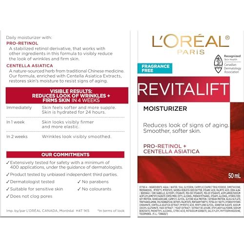 L'Oreal Paris Revitalift Anti Aging Face and Neck Cream, Smoothing and Firming Moisturizer for 24HR Hydration, Fragrance Free, 1.7 Oz - görsel 4