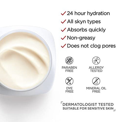 L'Oreal Paris Revitalift Anti Aging Face and Neck Cream, Smoothing and Firming Moisturizer for 24HR Hydration, Fragrance Free, 1.7 Oz