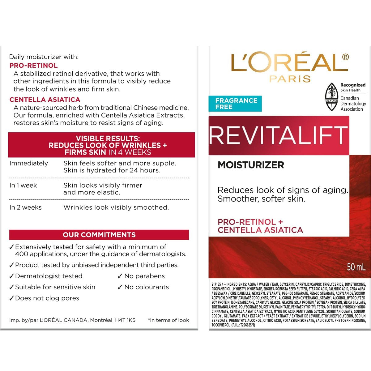 L'Oreal Paris Revitalift Anti Aging Face and Neck Cream, Smoothing and Firming Moisturizer for 24HR Hydration, Fragrance Free, 1.7 Oz - görsel 3