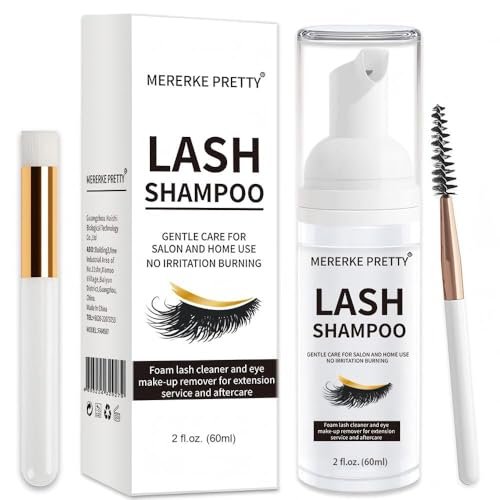 Mererke_Pretty Eyelash Extension Shampoo 60 ml + Brush - Eyelid Foaming Cleanser - Sensitive Paraben & Sulfate Free - Lash Wash and Bath for Extensions - Salon & Home Care - görsel 2