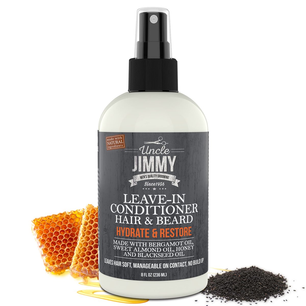 Uncle Jimmy Leave-In Beard Conditioner – Hydrates, Softens & Eliminates Dandruff (8 Fl Oz) - görsel 7