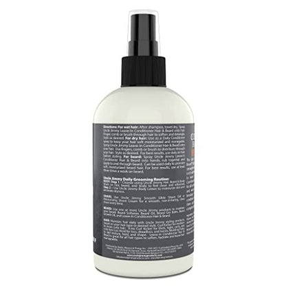 Uncle Jimmy Leave-In Beard Conditioner – Hydrates, Softens & Eliminates Dandruff (8 Fl Oz)