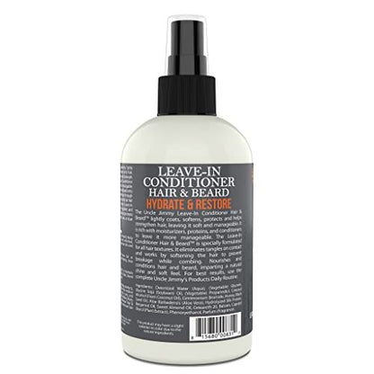 Uncle Jimmy Leave-In Beard Conditioner – Hydrates, Softens & Eliminates Dandruff (8 Fl Oz)