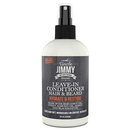 Uncle Jimmy Leave-In Beard Conditioner – Hydrates, Softens & Eliminates Dandruff (8 Fl Oz)