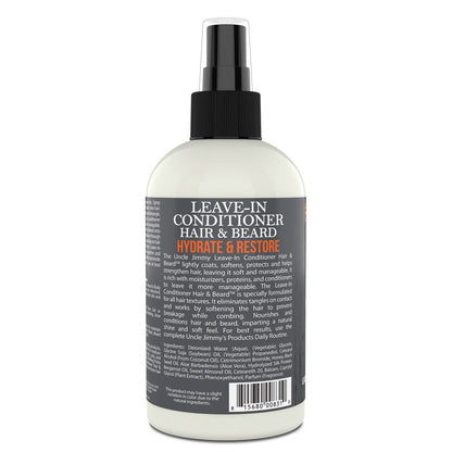 Uncle Jimmy Leave-In Beard Conditioner – Hydrates, Softens & Eliminates Dandruff (8 Fl Oz)