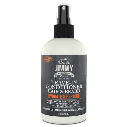 Uncle Jimmy Leave-In Beard Conditioner – Hydrates, Softens & Eliminates Dandruff (8 Fl Oz)